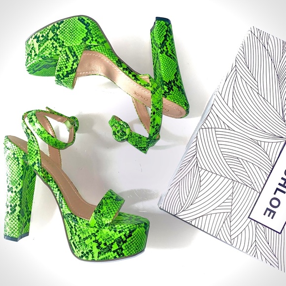 lime green platform heels